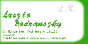 laszlo modranszky business card